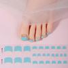 26Tips Pink French Semi Cured Gel Toenail Sticker Gradient Full Cover Gel Toenail Wraps Self-Adhesive Foot Nail Art Decoration