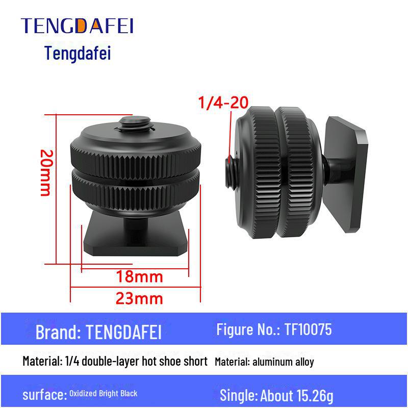 Адаптер для штатива с креплением на стойку для освещения и поворота камеры с резьбой 1/4" на 3/8" на M4/M5/M6/M8