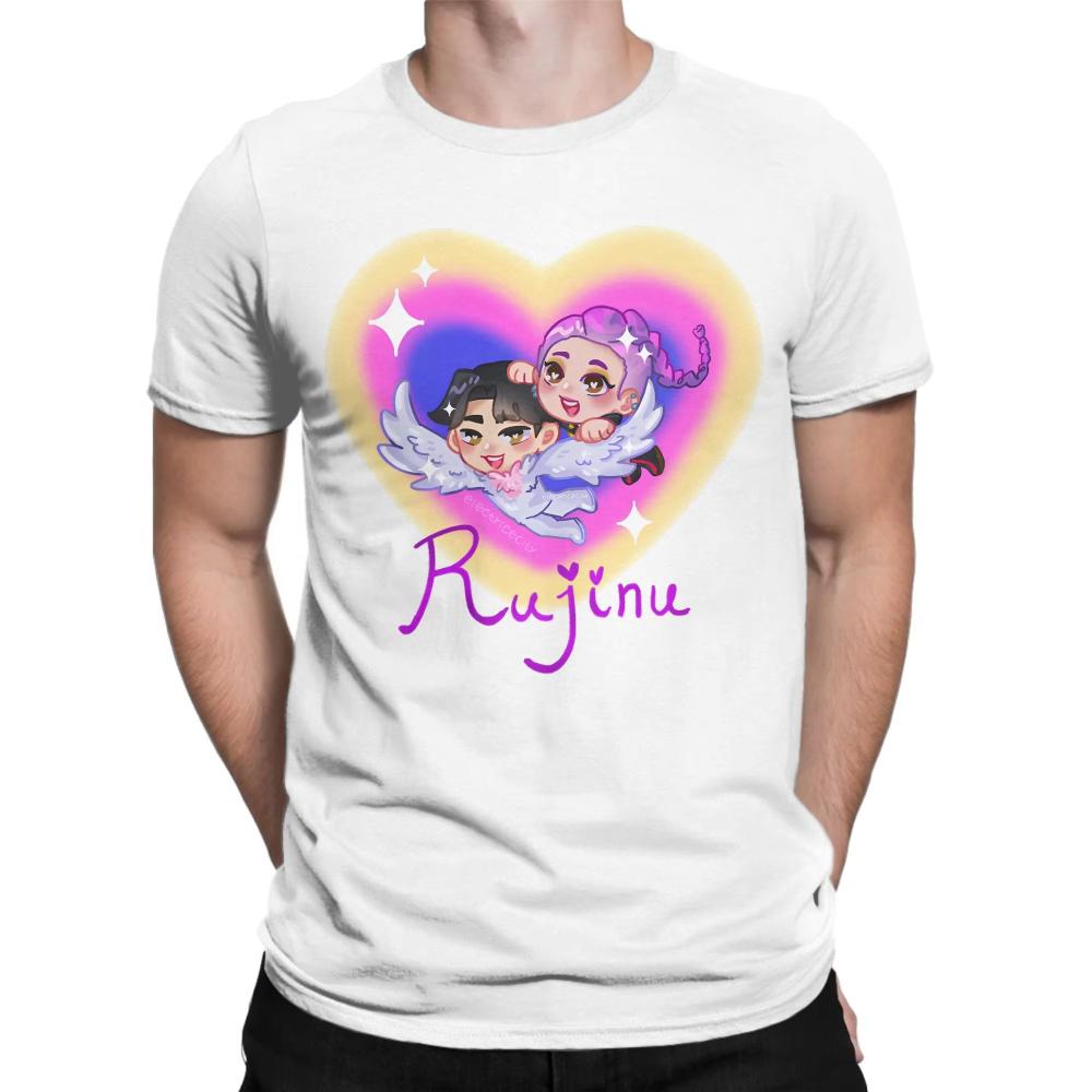 Летняя мужская Rujinu Rumi и Jinu Kpop Охотники на демонов Женская футболка Хлопковая одежда Повседневная с коротким рукавом Круглый вырез Футболка большого размера
