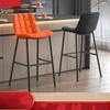 Nordic Velvet Bar Stool with Backrest