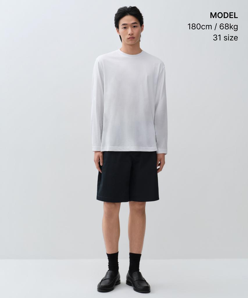 MUSINSA STANDARD [Cooltandard] Wide Chino Shorts [Navy]