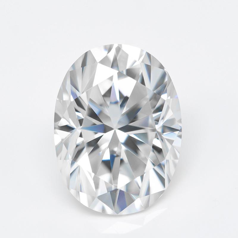 Cellacity Овальные серьги-кольца с белым муассанитом 3А из голого камня и камнем через сертификат GRA в подарок