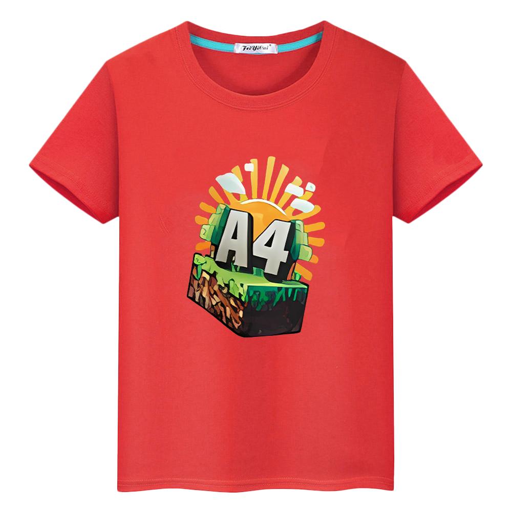 Merch A4 Lamb Print T Shirt for Kids Boy 10year Tops 100%Cotton Tees Vlad A4 Anime Short Pride Tshirt Y2k One Piece Girl Clothes