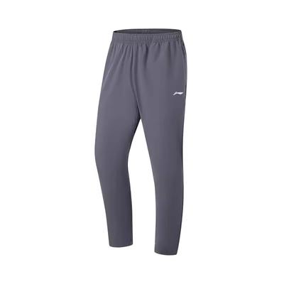 Мужские спортивные брюки Li Ning Fitness Series, однотонные, со средней талией, удобные, универсальные, дышащие, зауженные, трикотажные, цвет Earth-Gray YYKU193-1