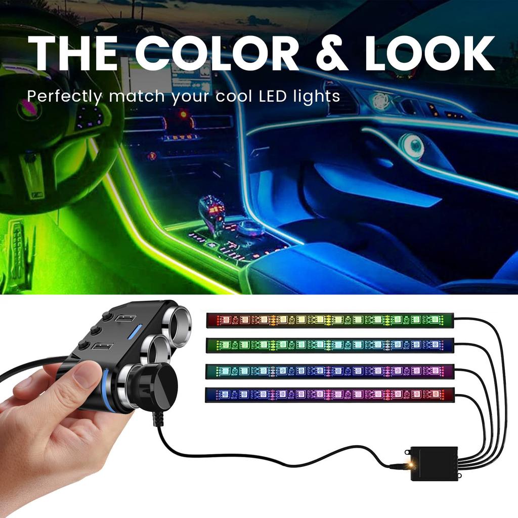 Car Charger With Three-in-one Lighter, High-power Mobile Phone Fast Charger, And One-in-two Car Charger Adapter