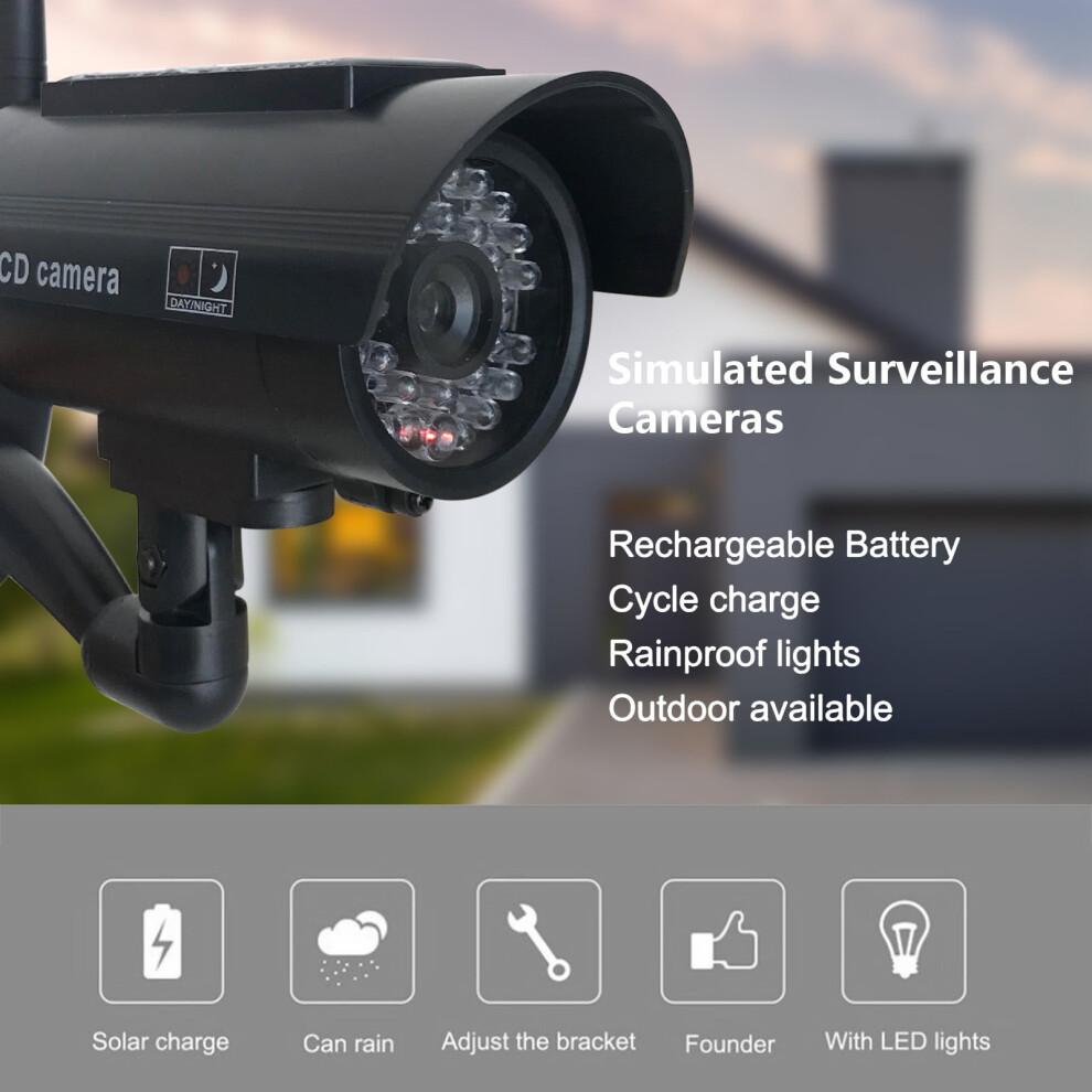 Black Friday Deals: Dummy Fake Camera Security Outdoor, Compatible with Home/Businesses, Simulated Surveillance with Flashing LED