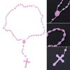 Rosary Necklace Jewelry Plastic Cross Luminous Religious Necklace