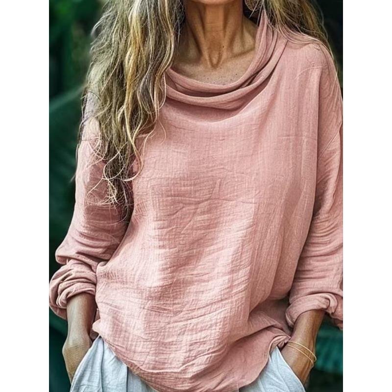 YYFS Women's Fashion Casual Spring Autumn Solid Color Print Long Sleeve Blouses & Shirts