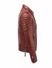 New Men Jacket Red Genuine Lambskin Real Leather Handmade Lambskin Stylish Soft