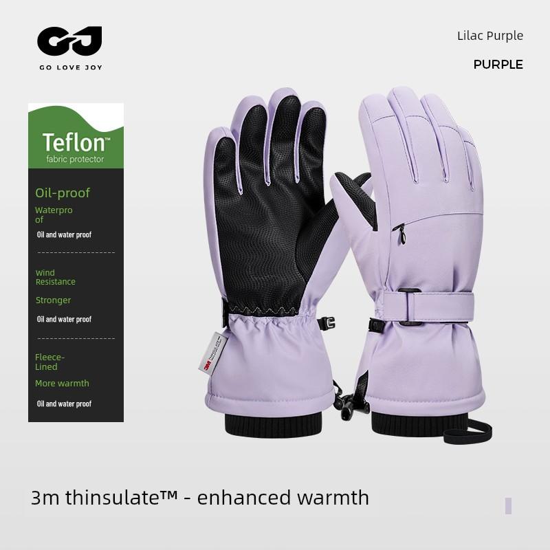 Golovejoy Ski Gloves Women Waterproof Windproof Winter Outdoor Mountaineering Cycling Gloves Warm Touch Screen Men