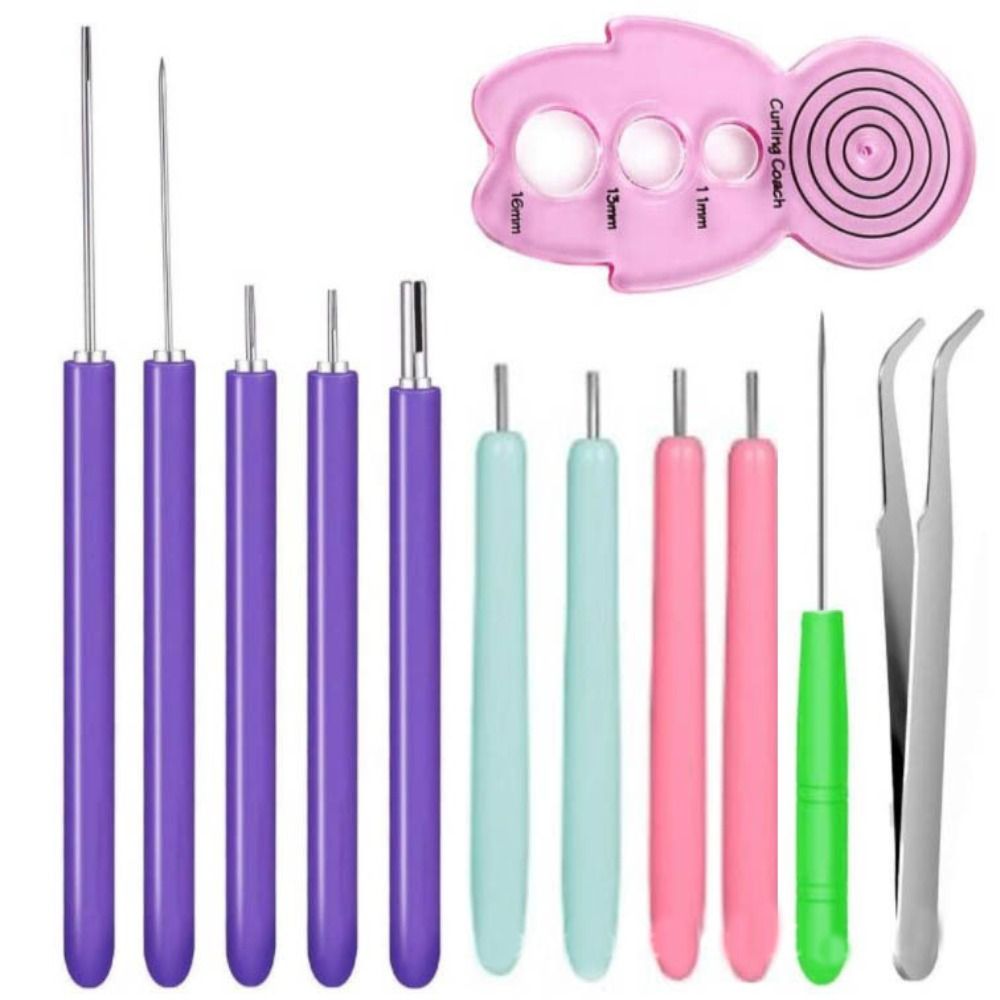 12PCS Paper Curling Quilling Needle Kit Quilling Slotted Pen Paper Quilling Pen Paper Art