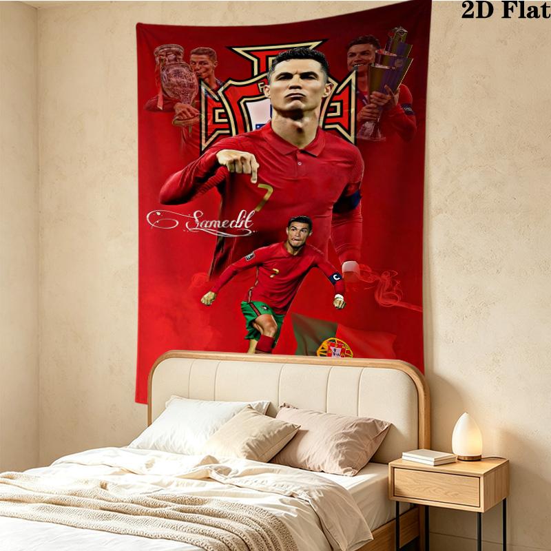 Cr7 Wall Tapestry Aesthetic Wall Hanging Printed Fabric Blanket Decorative Tapestries For Bedroom Living Room Home Decor