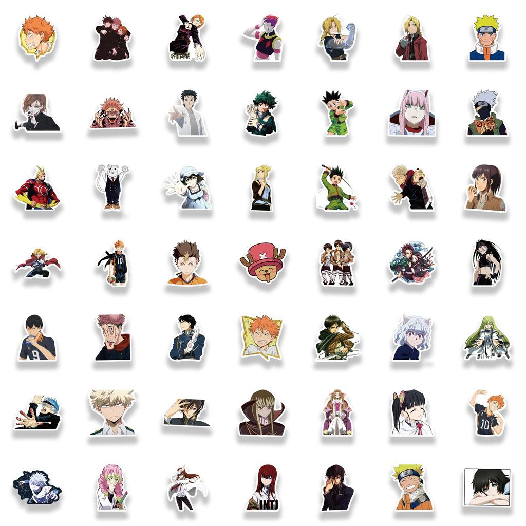 Cool Anime Stickers (100Pcs) Cartoon Anime Stickers Merchandise Gifts for Party Supplies Decorations Laptop Water Bottle