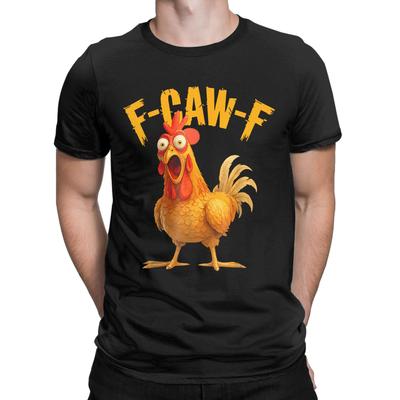 Смешная F Caw F Курица FCAWF Курица Футболка Мужская Смешная 100% Хлопок Футболка Круглый Вырез Короткий Рукав Футболки Идея для Подарка Одежда