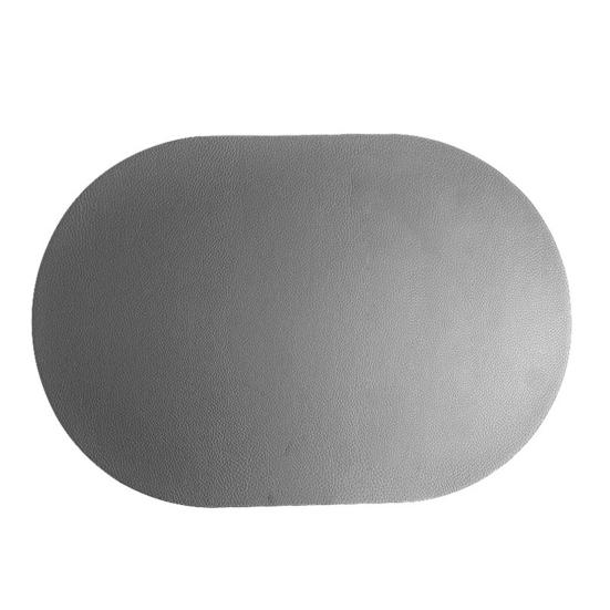 Table Mat Faux Non-slip Wipeable Leather Oval Shape Insulation Pad for Dining Room