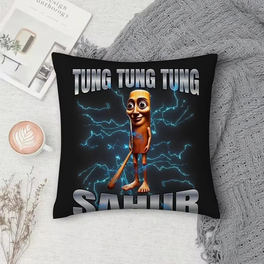 Тунг Тунг Тунг Сахур Тралало Италан Маразм Мозга Наволочка с Принтом Квадратная Подушка Спальня Комната Декоративная Наволочка