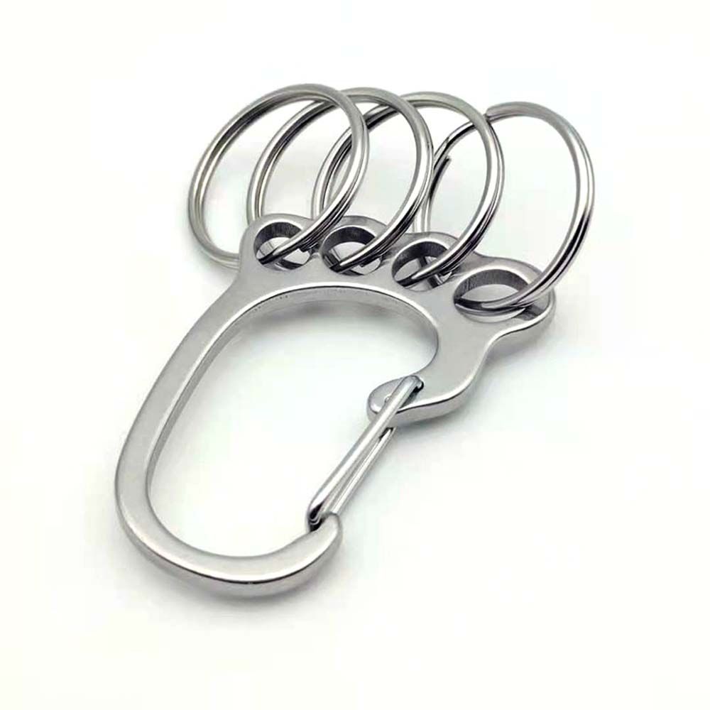 Buckle Waist Hanging Metal Silver Color Car Keyring Key Ring Holder Big Feet Key Chain Car Key Clip