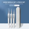 3 шт. ультратонкие пинцеты No 5 для удаления черных прыщей, зажимы для салонов красоты, специальные инструменты для выскабливания и закрытия артефактов, иглы для удаления прыщей