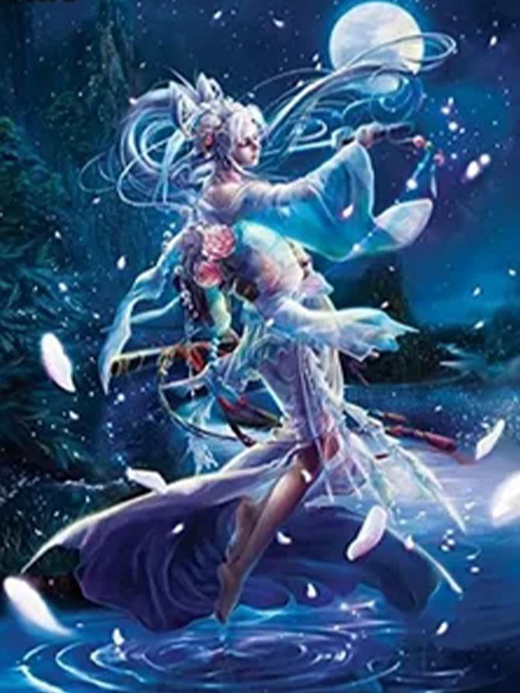 5D Diamond Art Elf Dust Moon Full Diamond DIY Diamond Painting Бабочка Девушка Мозаика Картина Кристалл Вышивка Персонаж Искусство