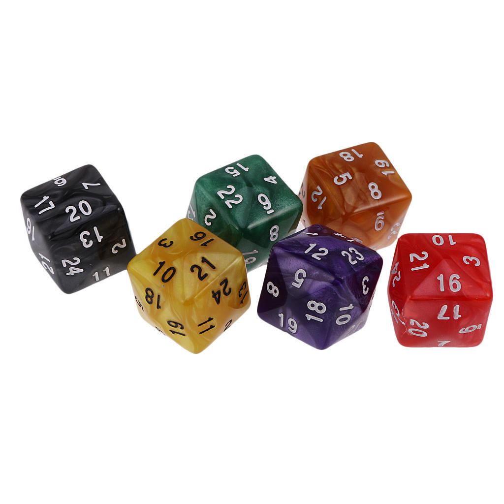 MagiDeal 6 шт. 24-гранные / 30-гранные кубики D24 D30 для DandD TRPG Семейной вечеринки Настольной игры Игрушки Стильный внешний вид Прочное качество Практичное ежедневное использование