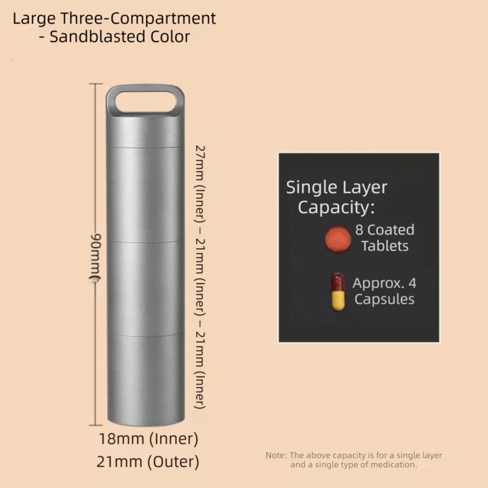 Mini Pill Bottle Stainless Steel Pill Case Container Tablet Container Travel