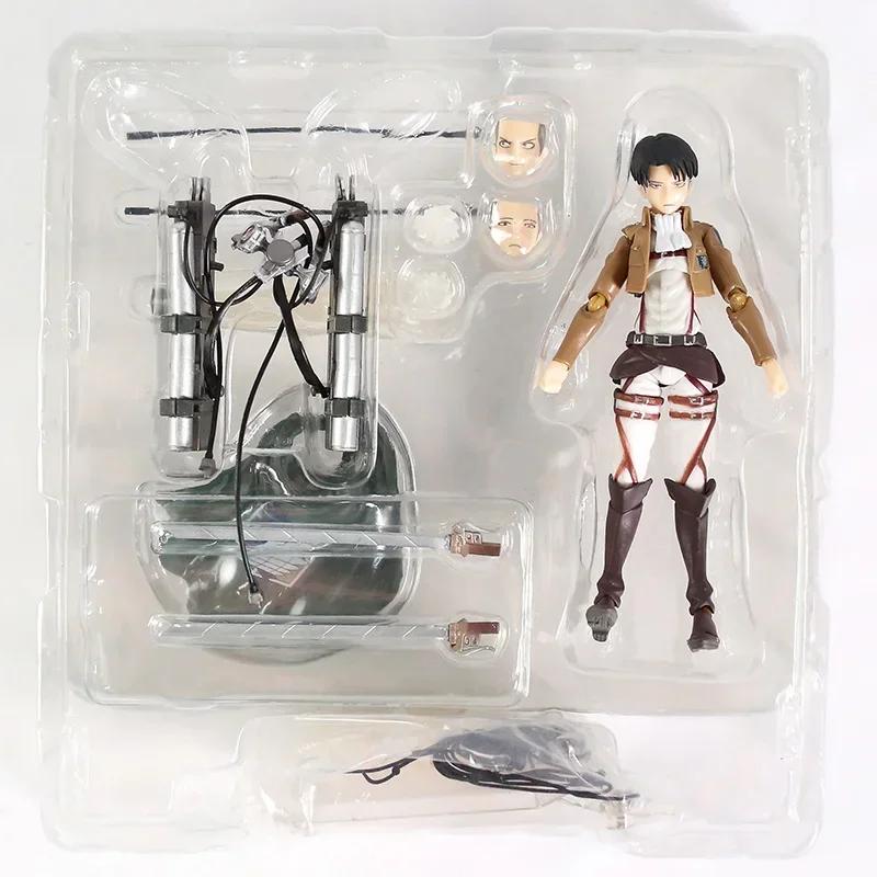 Figma 207 Eren Jaeger 203 Mikasa Ackerman 213 Levi Action PVC Figure Model Ornament Toy Collection Gift