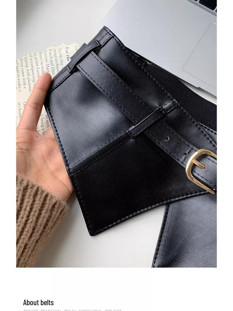 Women's Wide Leather Corset Belt 2024: Elegant Dress & Outerwear Accessory