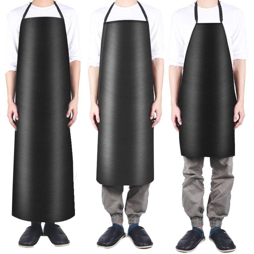 Oil-proof Kitchen Apron PU Leather Cooking Work Clothes New Catering Waiter Work Clothes  Unisex
