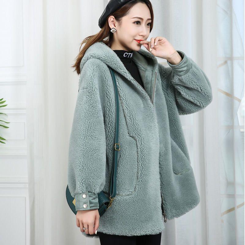 Winter Women Plus Size Hooded Fleece Coat High Quality Lamb Wool Jacket
