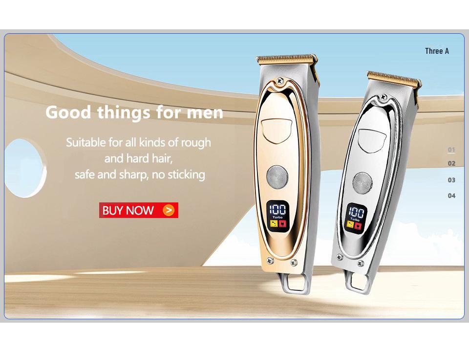 Профессиональная беспроводная электрическая машинка для стрижки волос с ЖК-дисплеем