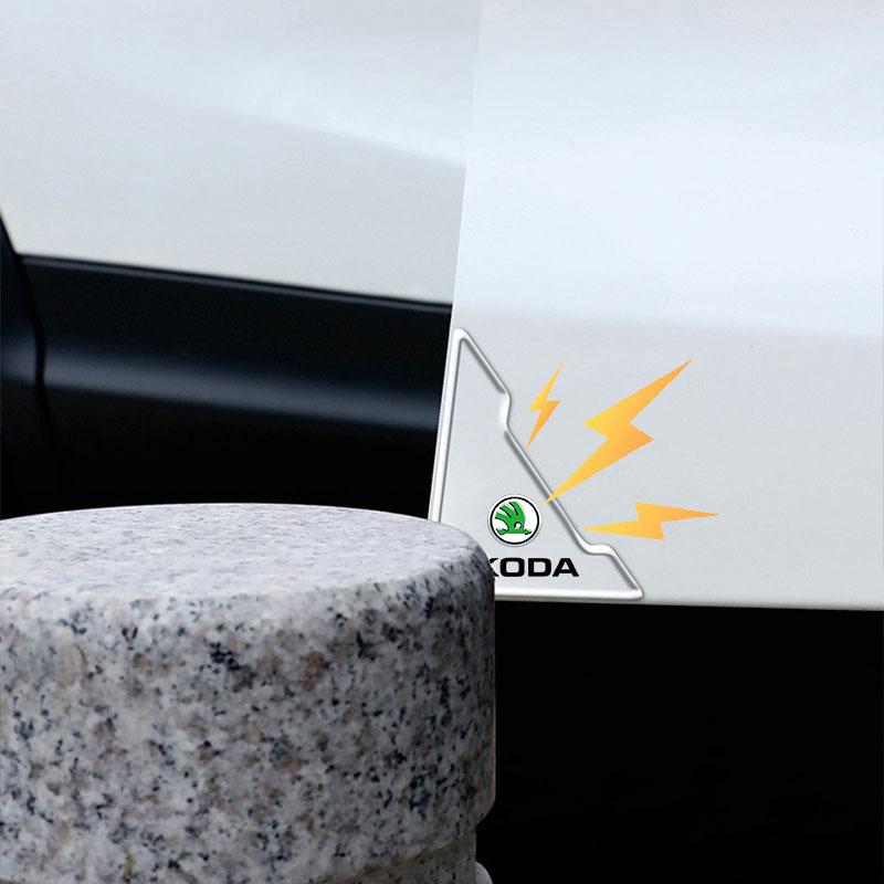 2 шт. Накладки на углы дверей автомобиля Защитная наклейка от царапин Стайлинг для Skoda SCALA Superb Octavia 2 3 A4 A5 Fabia Kamiq Kapoq Kodiaq Rapid