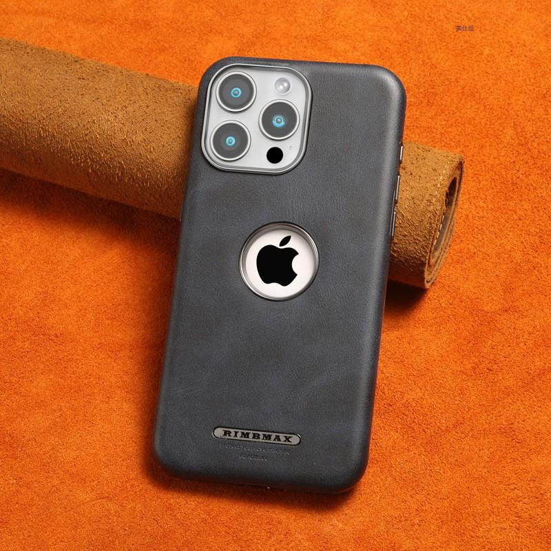 Magnetic Leather Case IPhone 16 Pro Max 15 14 13 12 Business Shockproof Phone Cover Luxury Oil Wax Finish