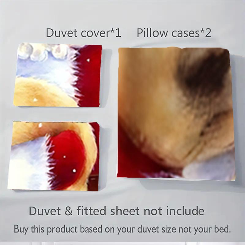 3Pcs Santa'S Lap Pup Bedding Sets For All Sizes New 3D Printed Bed Cover Comforter Duvet Cover Pillowcase Bedroom Decoration