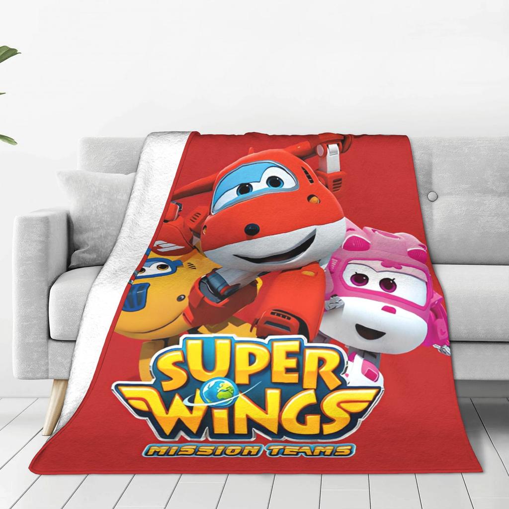 Мягкие теплые одеяла Мальчик Девочка Декоративные Мультфильм Super Wings Постельное белье Пледы Фланелевое покрывало Для дивана Кресла Забавный чехол для дивана-кровати
