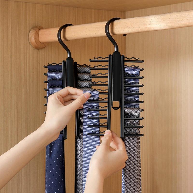 20-рядная стойка для хранения галстуков, вращающийся регулируемый держатель для галстука, держатель для ремня, вешалка для шарфа, вешалка для домашнего гардероба, органайзер для гардероба