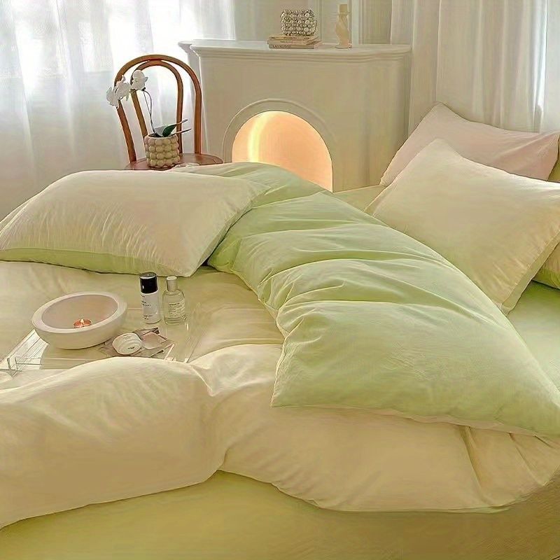 Простыня из стираного хлопка в стиле ленивого леопарда в стиле ретро, пододеяльник, комплект из четырех предметов, комплект постельного белья для одноместного студенческого общежития из трех предметов