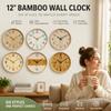 12 Inch Teaching Kids Wall Clock Silent Quartz Wall Clock Minimalist Wooden Wall Clock  Office