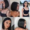 Short Black Bob Synthetic Wigs for Women Middle Part Straight Hair Heat Resistant Wigs African Female Natural Daily Party Use