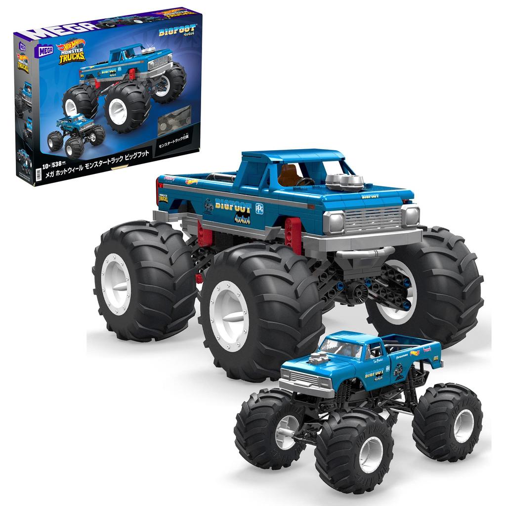 MEGA Hot Wheels Monster Truck Bigfoot [Block Set] [Block Pieces: 538] Includes 1 Die-Cast Car [Ages 10 and Up] HHD20