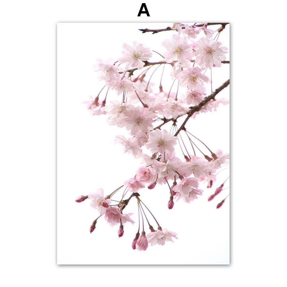 Цветы вишни, розовые цветы, цитаты, скандинавские постеры и принты, картины на холсте, настенные художественные картины для гостиной, домашний декор