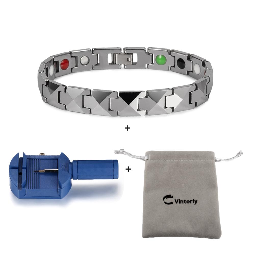 Ikuinen Arrow Магнитные браслеты Вольфрам Турмалин Энергия здоровья Карбид вольфрама Цепь Ювелирные изделия Мужчины Водонепроницаемые с защитой от царапин