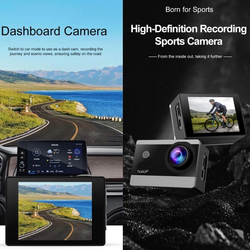 Underwater Action Camera For Water Sports Enthusiasts With 30M Waterproof Capability High Resolution 1080P