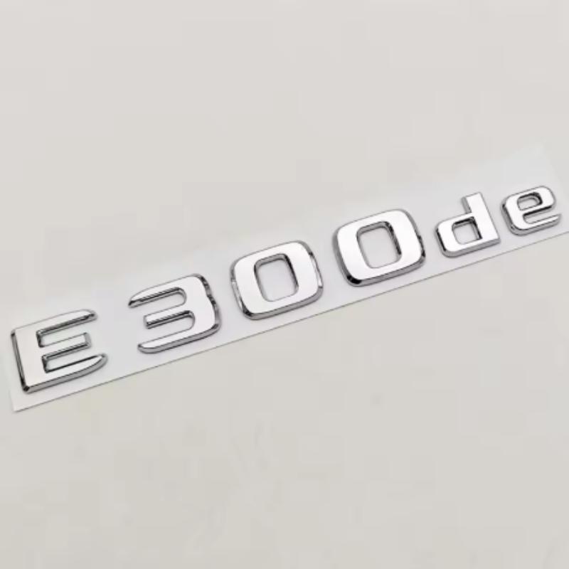 New 3D ABS Chrome Black Car Styling Logo E300e E300de Badge Rear Trunk Emblem Sticker Decals For Mercedes Benz E300e E300de W214