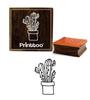 Printtoo Craft-booking Doodle Potted Cactus Plant Design Square Wooder Rubber Stamp-2 x 2