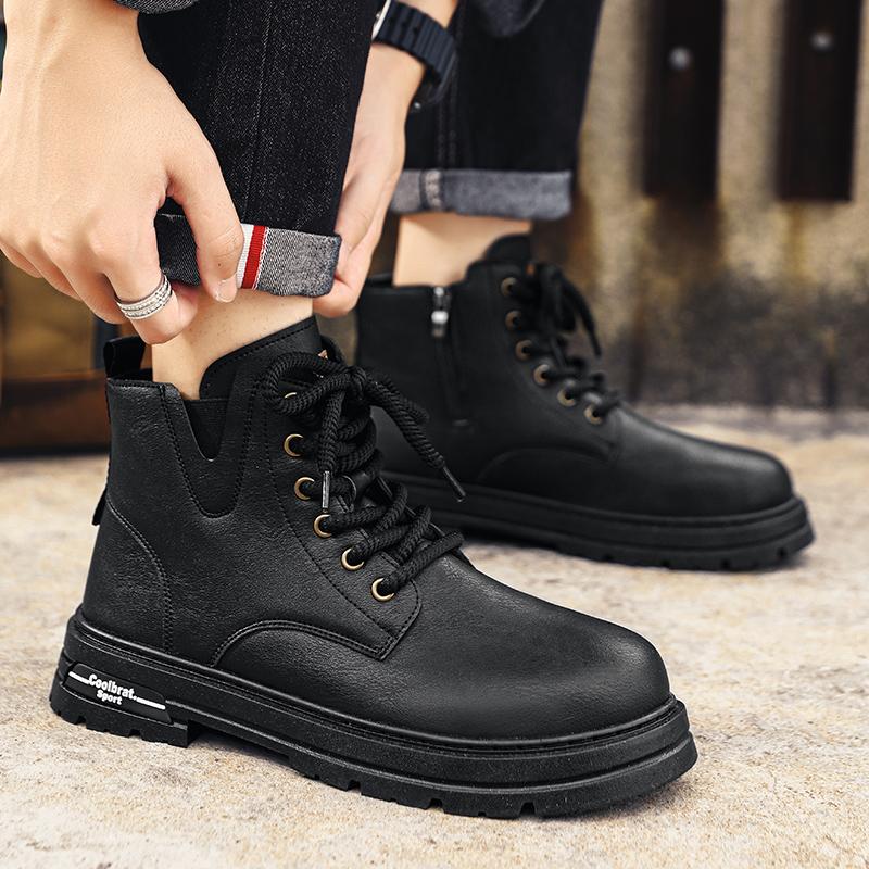 Ankle Boots Men's Denim Boots Rubber Sole Men Work Shoe Brown Motorcycle Shoes Platform Designer Shoes 2025 Classic Short Boots