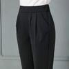 Elastic Waist Small Straight-leg Pants for Women In Summer New Style, Slightly Elastic Korean Style Thin High Waist Drape Slim Trousers