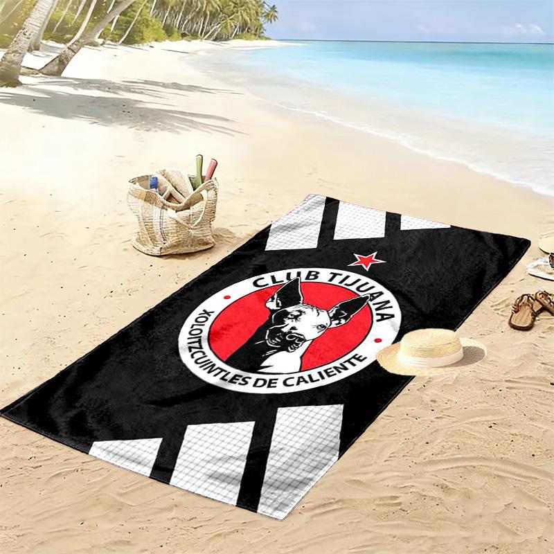 Tijuana Logo Print Beach Towel, Large Soft Quick Dry Towel for Beach Camping Swimming