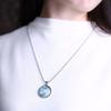 Vintage Long Moon Glow In The Dark Necklace Glow Moon Necklace for Women Jewelry Cabochons Lunar Pendant Fluorescence Light