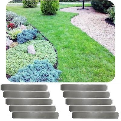 Bordure De Jardin Métal 10m X 18cm En Alu/Zinc Pour Délimitation Extérieure – Durable Et Flexible