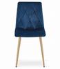 LIBRA chair - navy blue velvet / wood-colored legs x 3